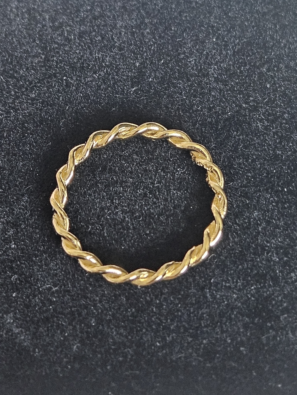 Gold Plated 925 Sterling Silver Twisted Rope Stackable Ring